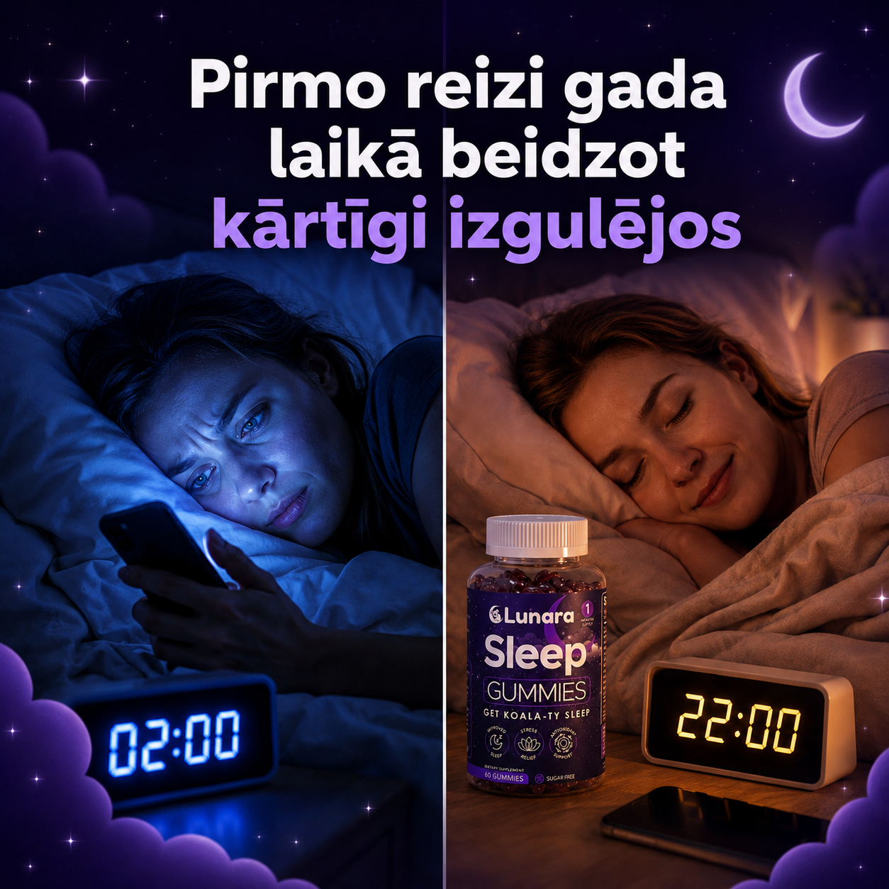 Grūti aizmigt? Lunara miega košļājamās koalas palīdz ātrāk aizmigt un uzlabo miega kvalitāti